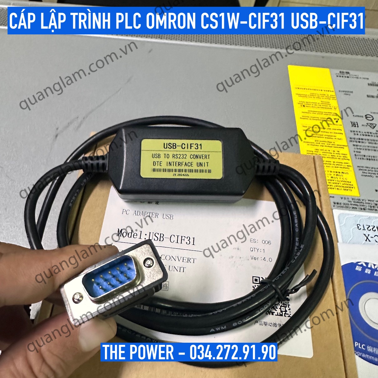 Omron Cs1W-Cif31 Usb-Cif31 Plc Programming Cable