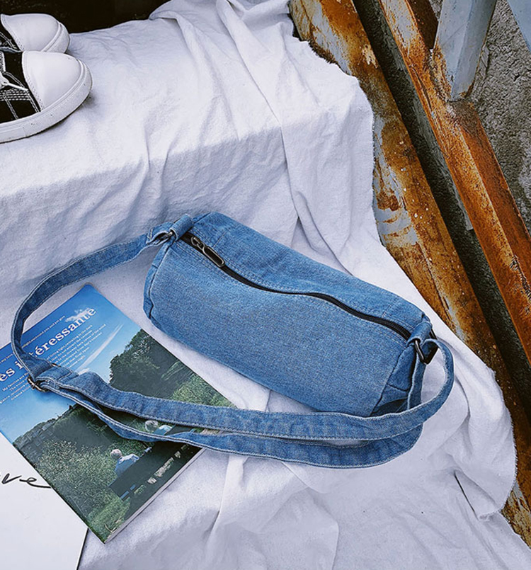 Túi trống đeo chéo USMA vải jeans