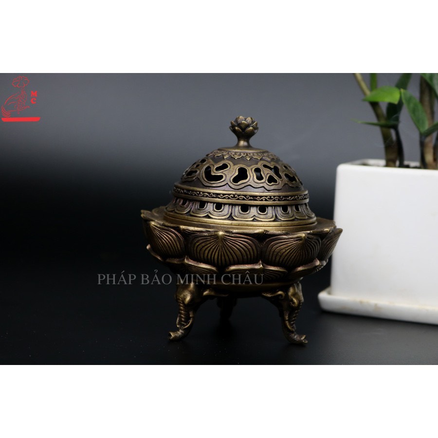 [PBMC] Lư xông đỉnh sen đồng