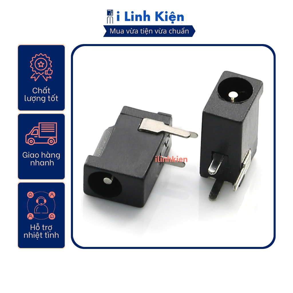 Jack nguồn DC cái 5.5x2.1mm loại tốt