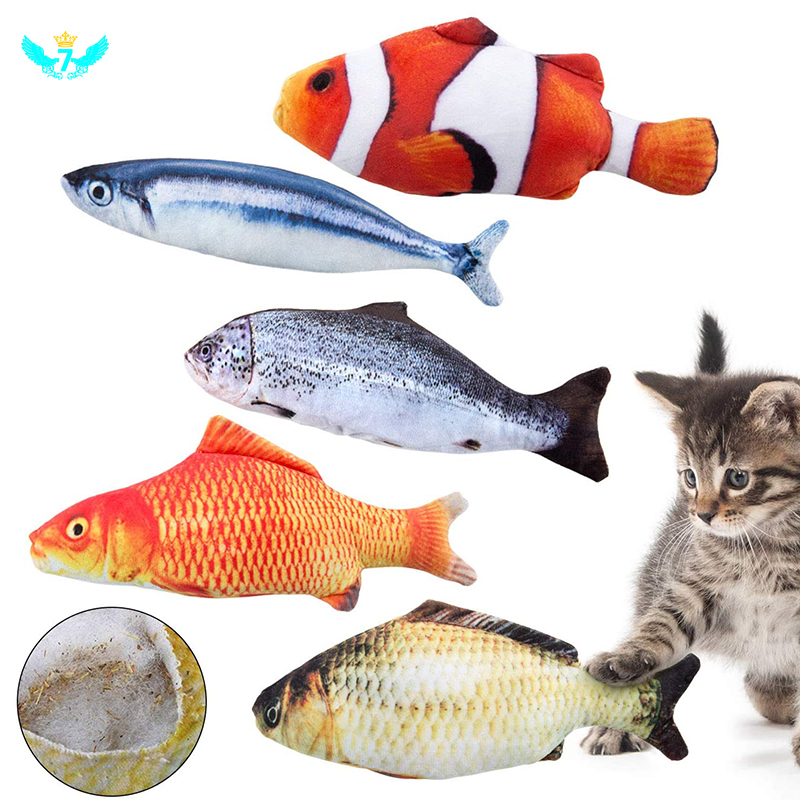 Đồ chơi cá nhồi bông với cỏ mèo kích thước 20 cm cho mèo nhai làm sạch răng (Sản phẩm có nhiều phiên bản lựa chọn, vui lòng chọn đúng sản phẩm cần mua) - INTL
