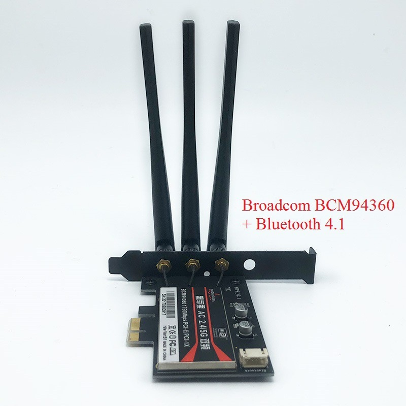 Card WiFi cho PC Broadcom BCM94360 Bluetooth 4.1 chuẩn AC hỗ trợ MacOS