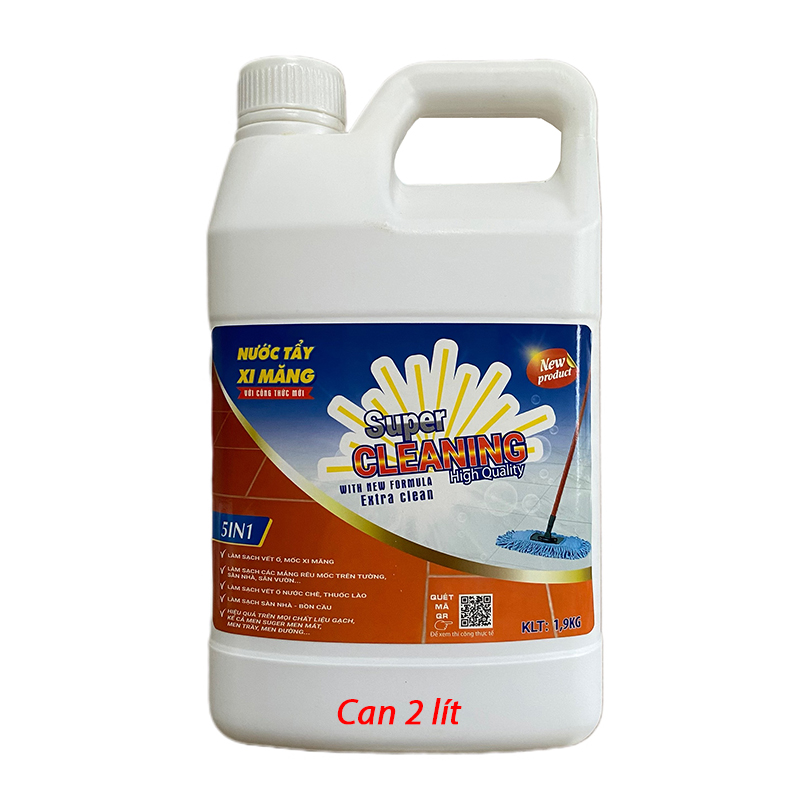 Nước tẩy xi măng, tẩy rong rêu, tẩy mốc tường can 2 lít super cleaning và super orbit chai xịt 500ml với công thức mới, hiệu quả, an toàn, tiết kiệm