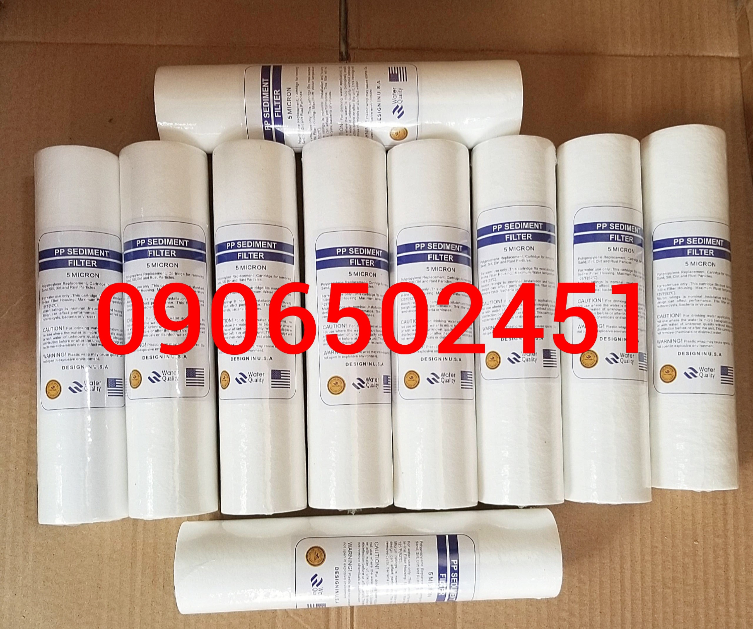 [HCM](Ảnh Thật) Bộ 10 lõi lọc số 1 PP 10 inch tem chuẩn USA