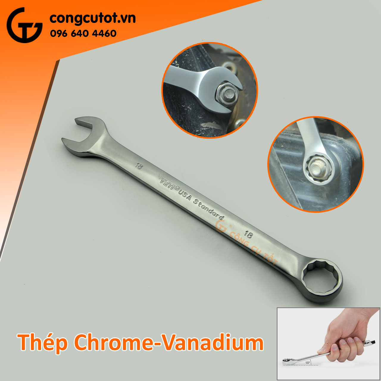 Cờ lê vòng miệng YETI size tùy chọn 6-50mm