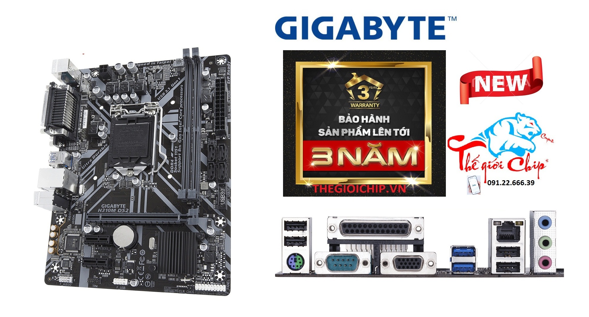 [HCM]Bo Mạch Chủ (Mainboard) Gigabyte H310M-DS2 (CTY Box-3 Năm)