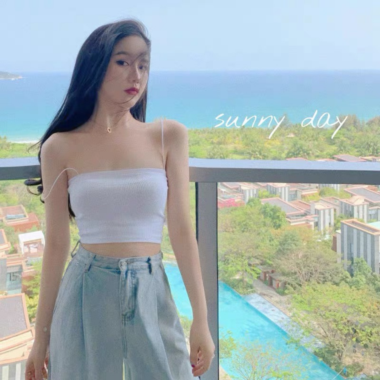 Áo 2 dây quai mảnh sợi bún dễ mix đồ