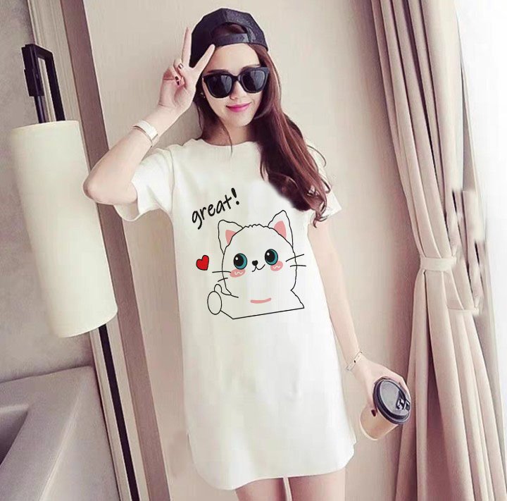 Váy xuông dáng rộng mèo great , chất cotton thoáng mát 59