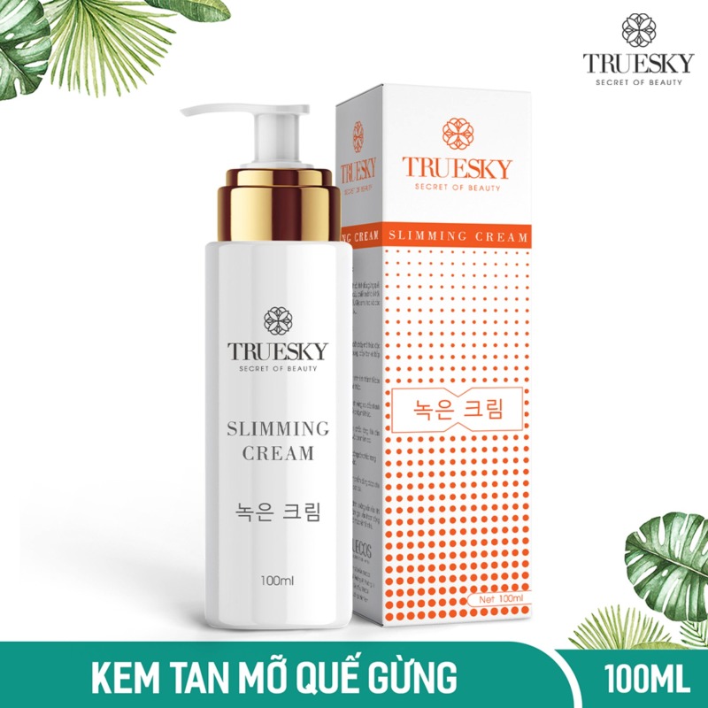 Kem tan mỡ bụng chiết xuất quế gừng Truesky dạng vòi nhấn 100ml - Slimming Cream giá rẻ