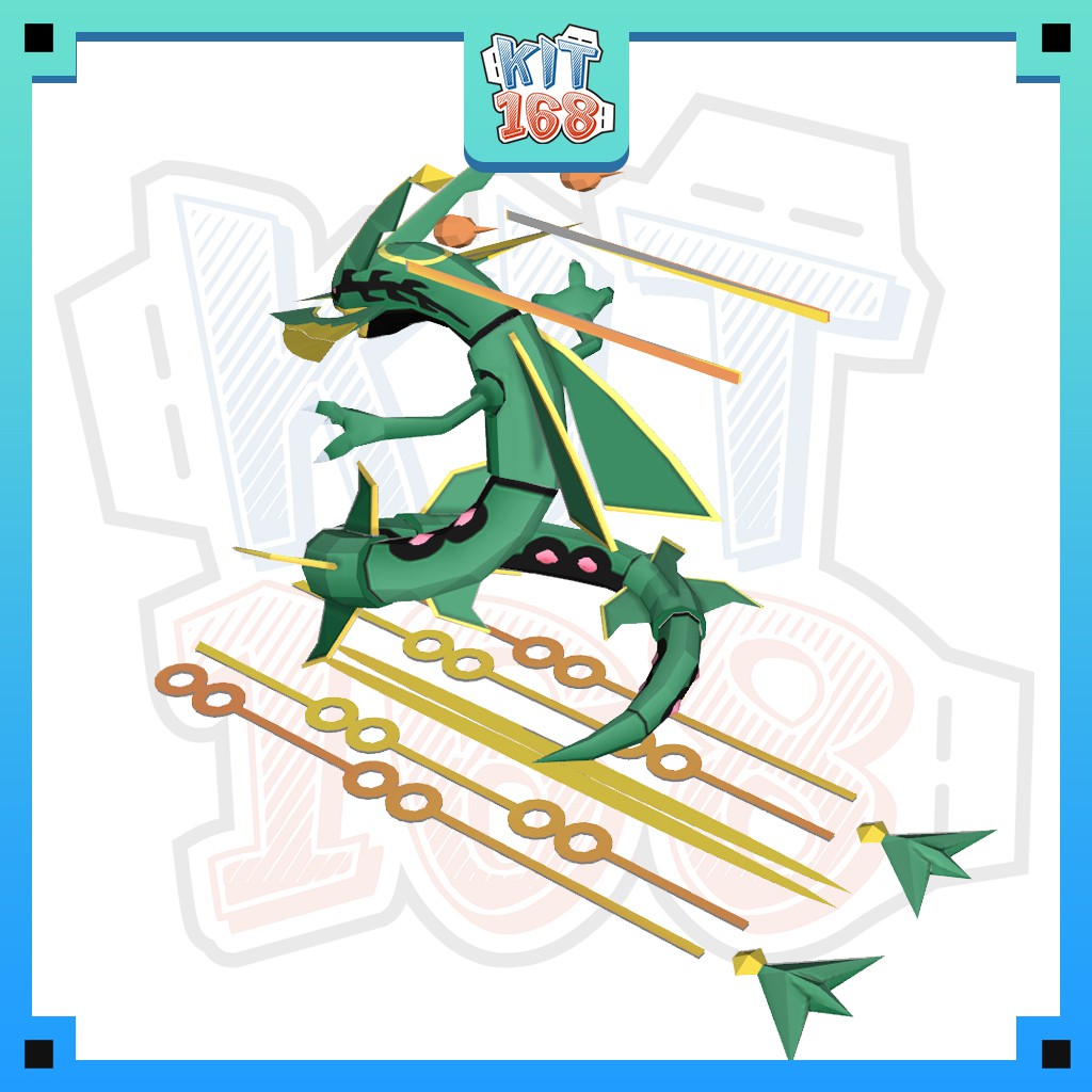 Mô hình giấy Anime Game Pokemon Mega Rayquaza ver 2