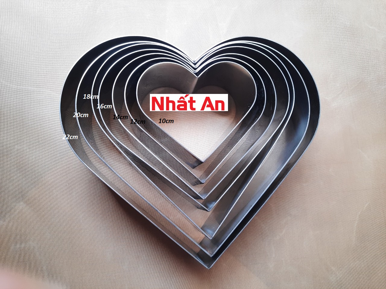 Khuôn ring tim inox Việt Nam cao 6cm