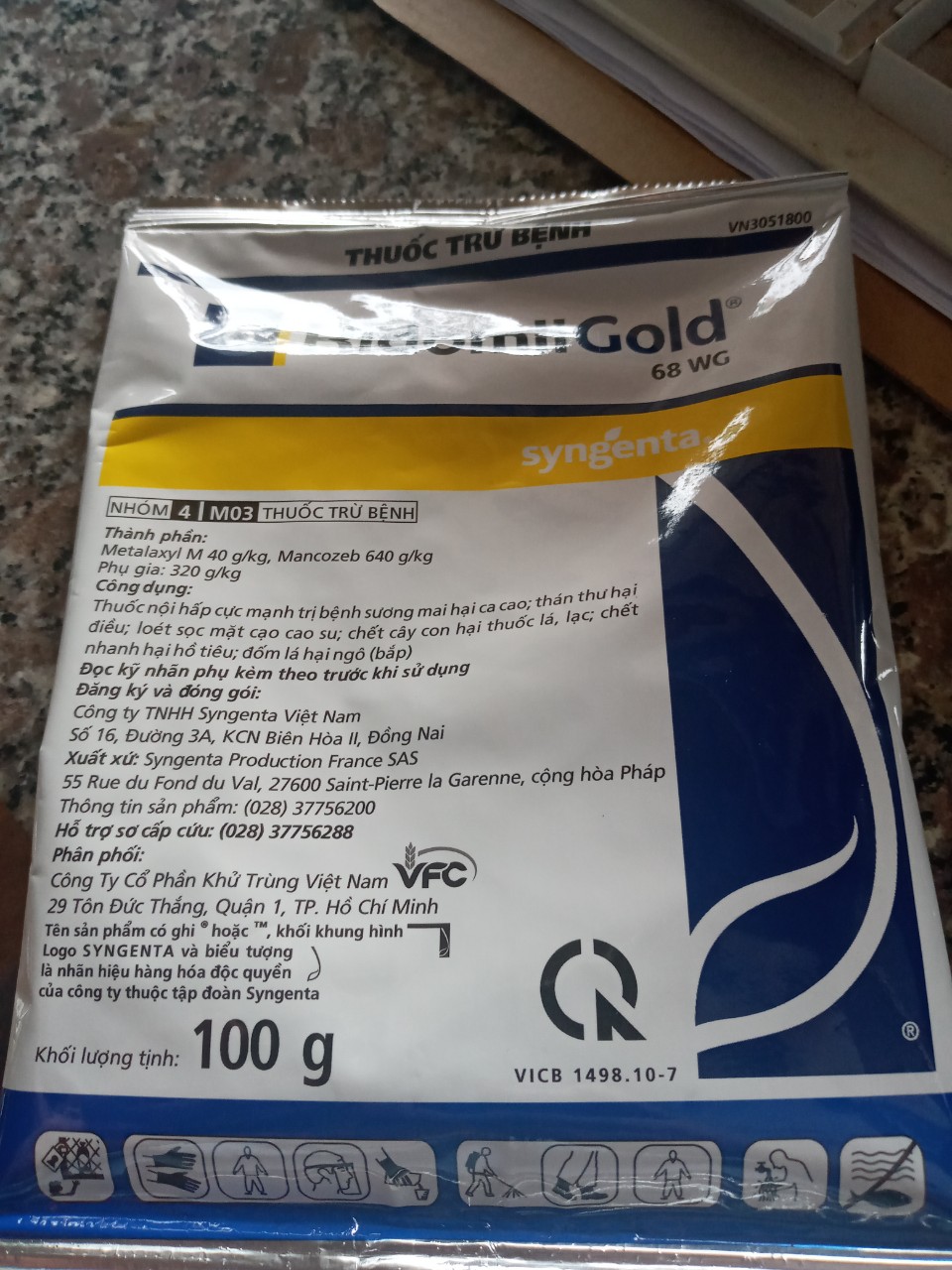Thuốc trừ bệnh Ridomil Gold 100gr