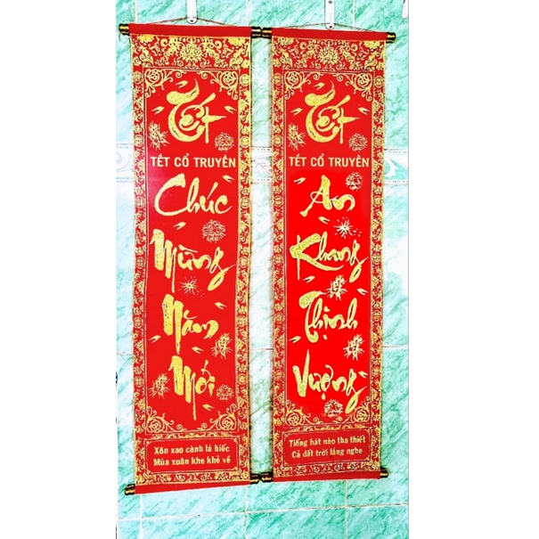 Cặp Câu Đối Đỏ CD02 Trang Trí Tết, Nhiều Mẫu