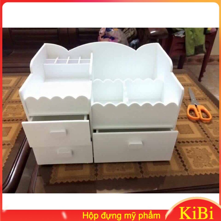 Kệ mỹ phẩm lượn sóng màu trắng