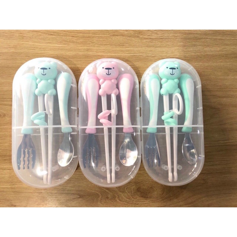 [Hàng Cao Cấp] Bộ đũa-thìa-dĩa Hàn Quốc inox, không rỉ (có hộp)