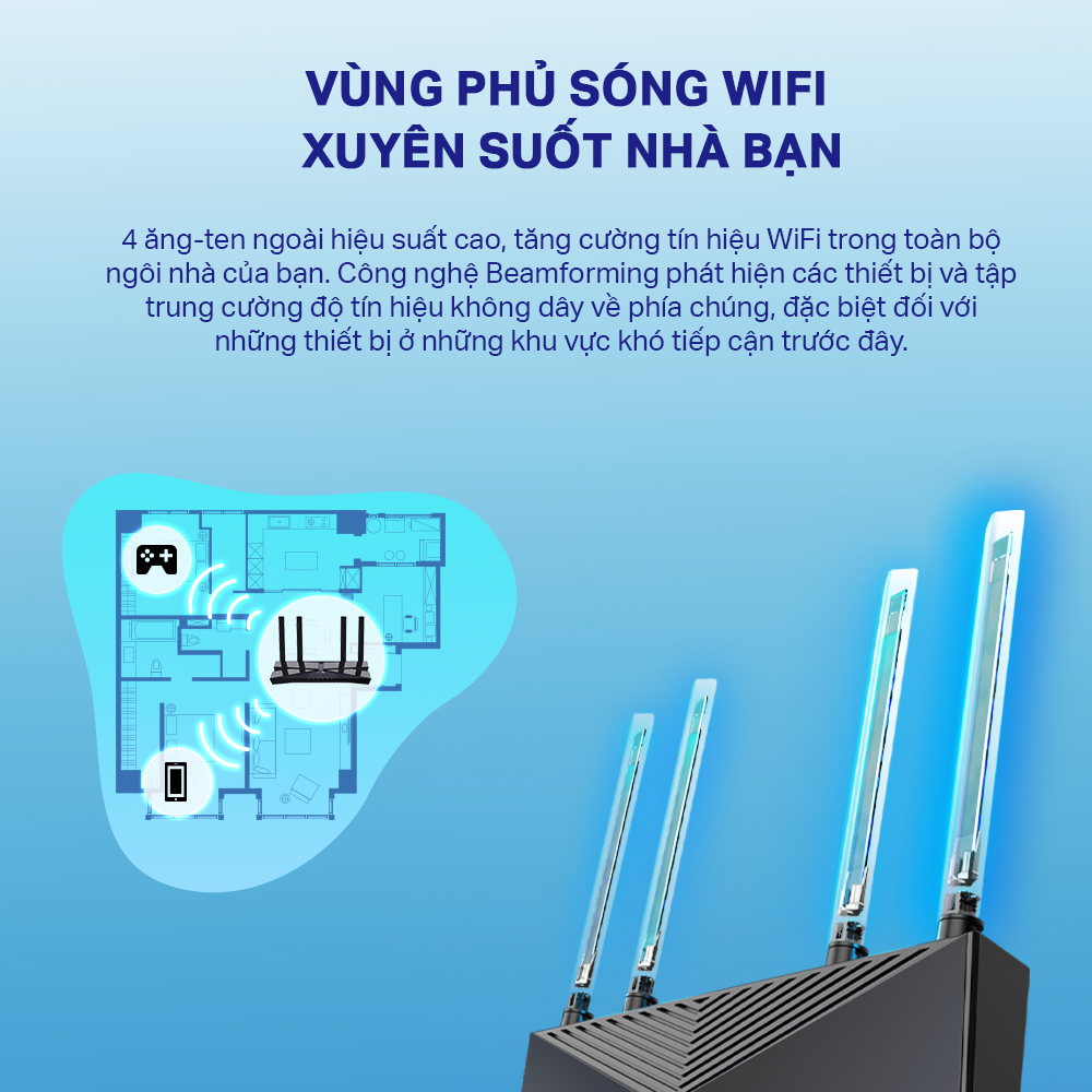 Bộ Phát Wifi TP-Link Archer AX53 Chuẩn Wifi 6 AX3000