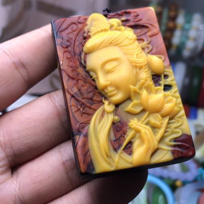 Long diên hương tự nhiên phật bà quan âm xám hổ phách quán thế âm bồ tát quan âm mặt dây chuyền thương hiệu phật bà quan âm dây chuyền áo len treo xe ô tô