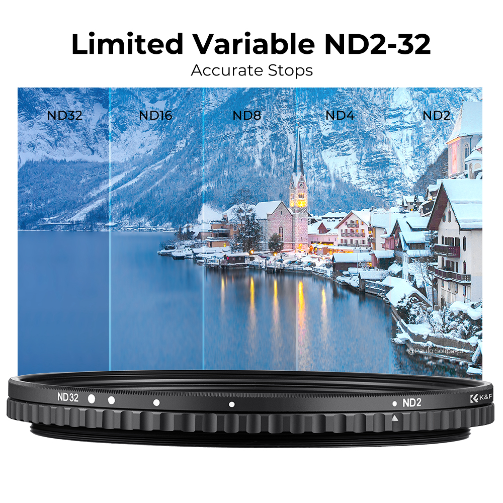 K&F Concept 37/40.5/43/46/49/52/58mm Fader ND Filter Neutral Density Variable Filter ND2 to ND32 for Camera Lens with NO X Spot Nanotec Ultra-Slim Weather-Sealed for Sony Canon Nikon DSLR Camera