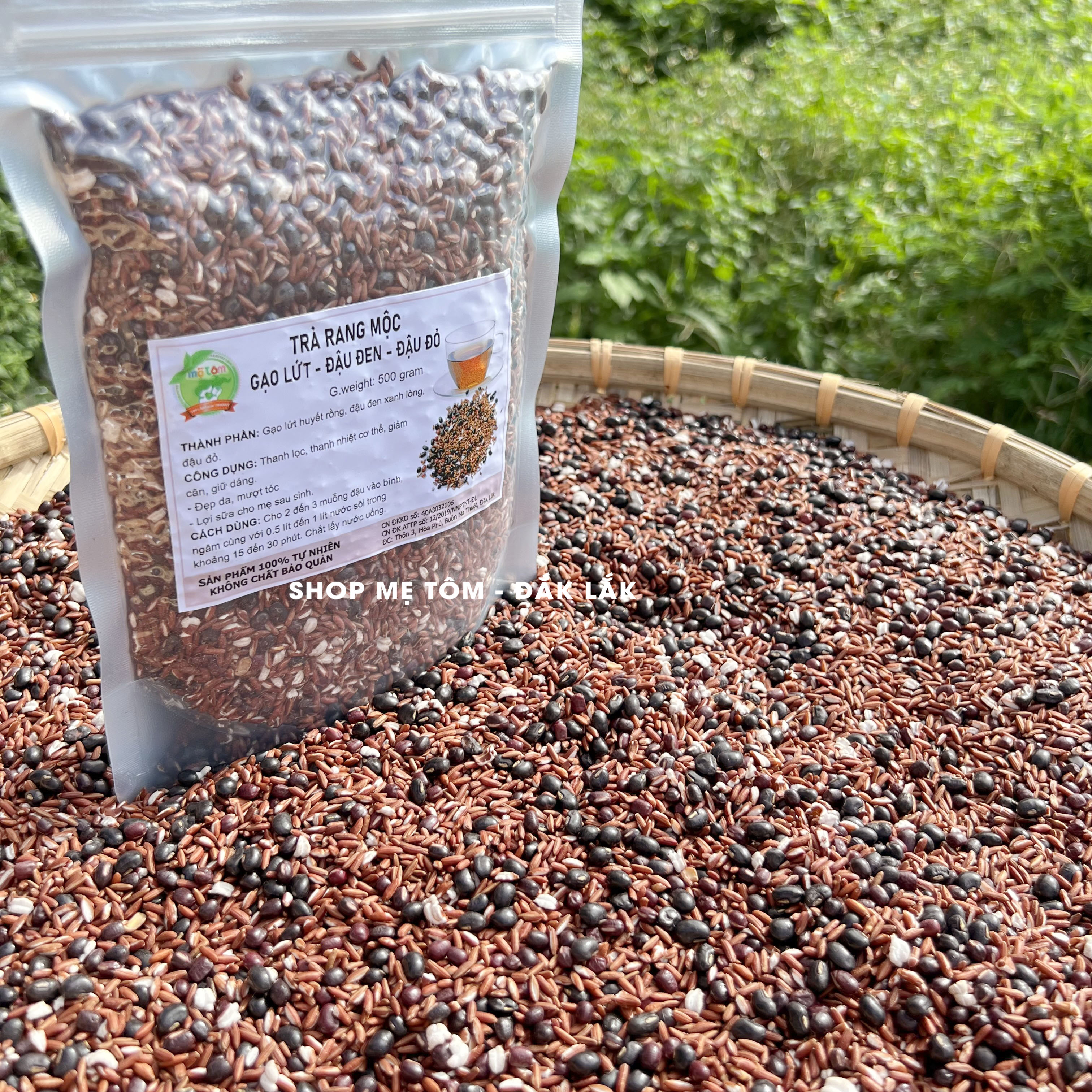 500GRAM TRÀ ĐẬU ĐEN ĐẬU ĐỎ RANG MỘC
