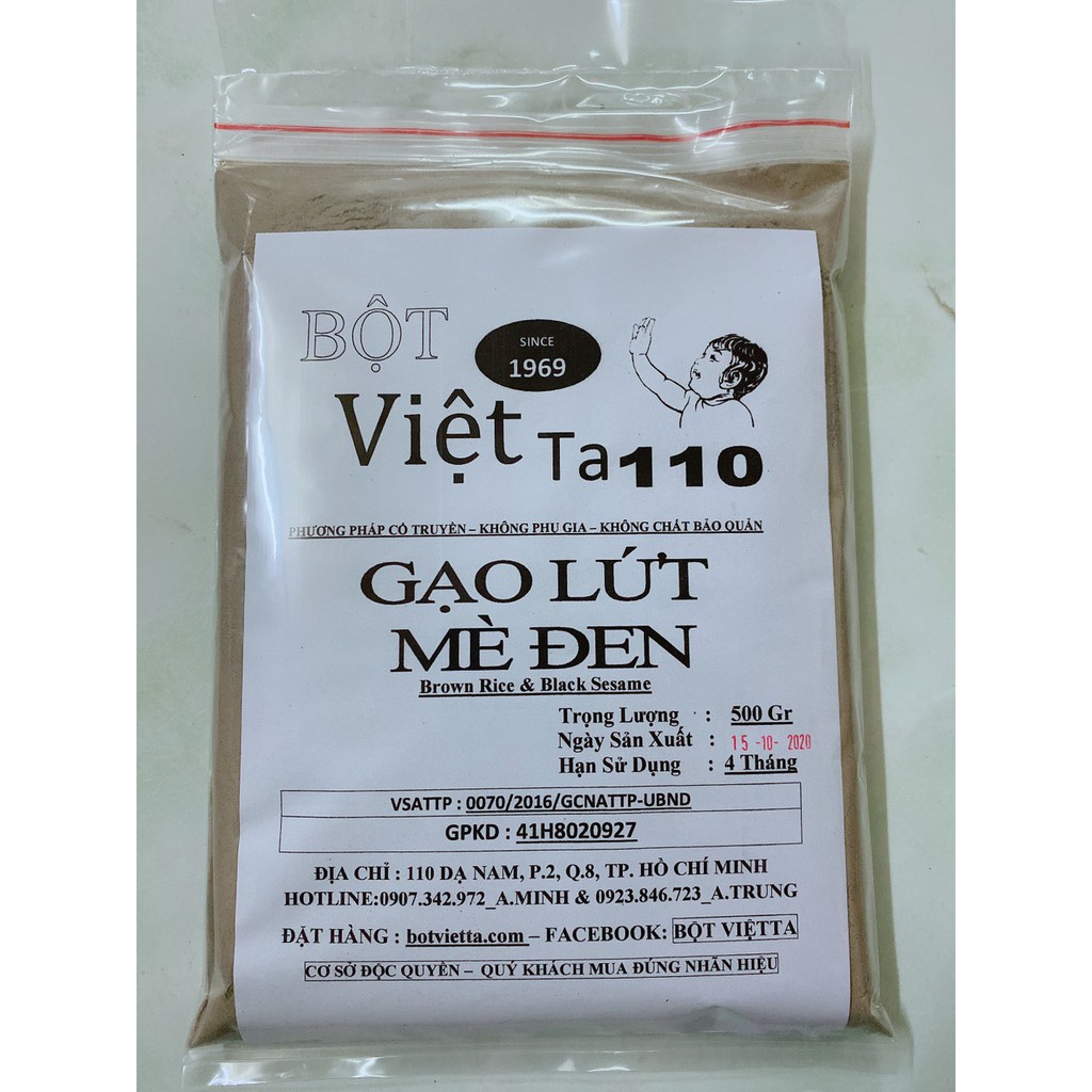 [HCM]Gạo Lứt Mè Đen Bột Việt Ta