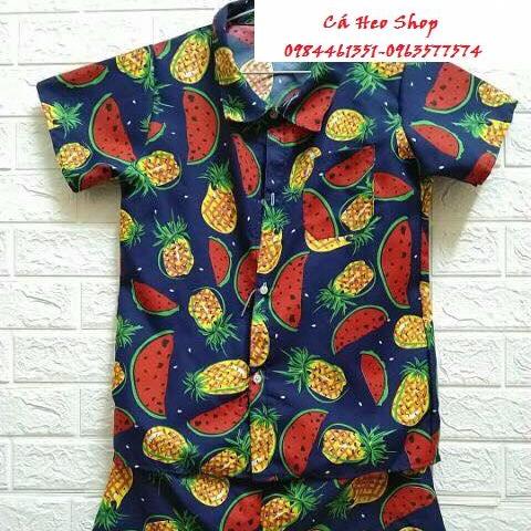 Bộ Quần Áo Pijama Hoa Quả ( Ảnh Thật)