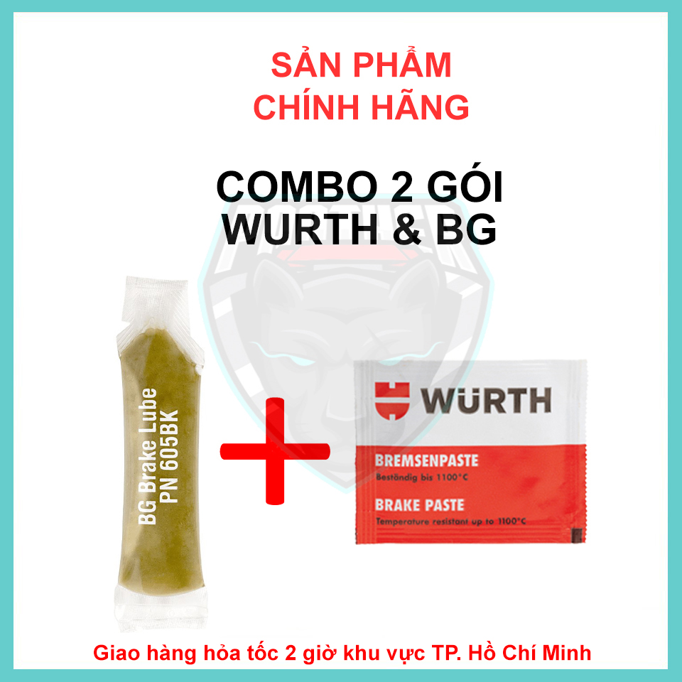 GÓI MỠ TRA MÁ PHANH WURTH BRAKE PASTE 5.5G VÀ BG 605BK