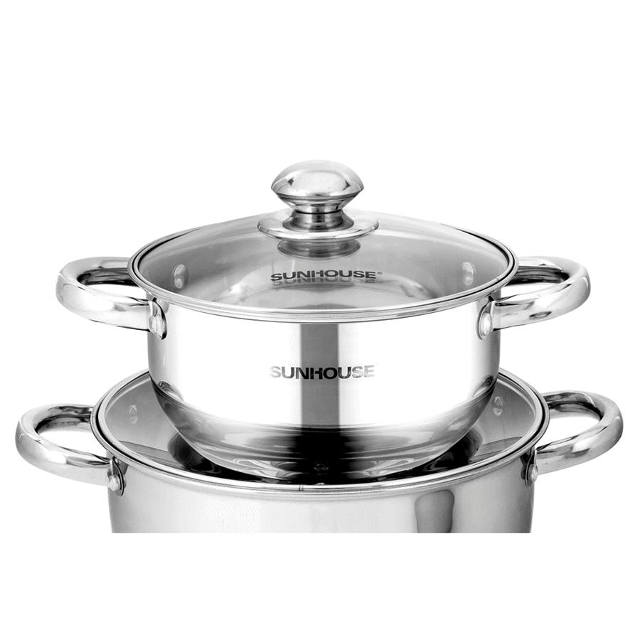Bộ nồi inox 3 đáy Sunhouse SH334