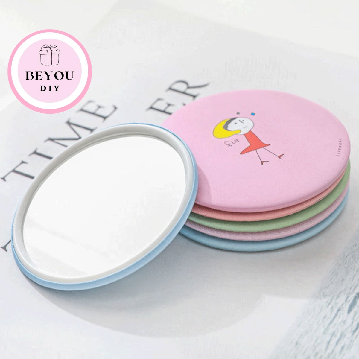 Gương Mini Dễ Thương Trang Điểm Hàn Quốc - Gương Tròn Mini Bỏ Túi