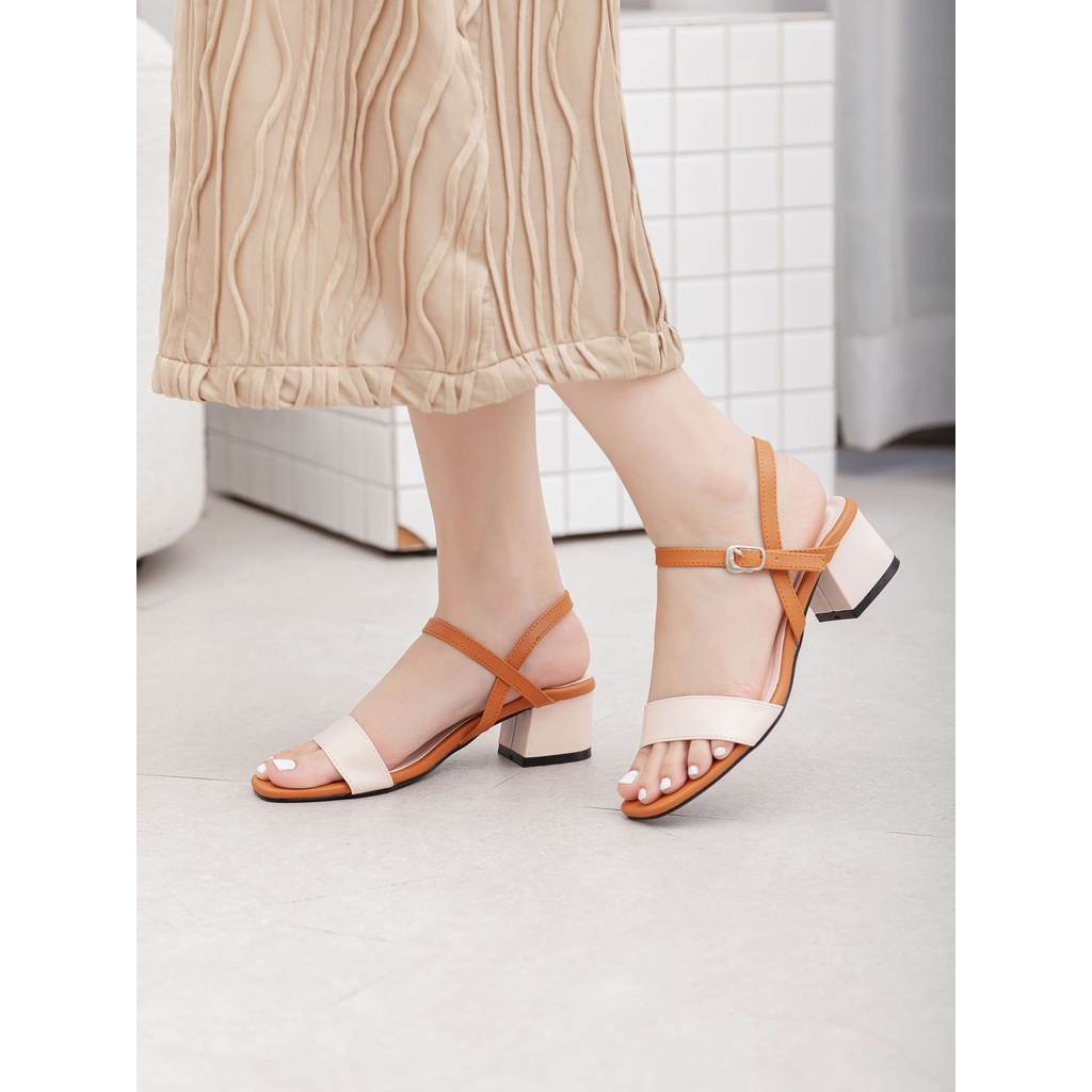 Giày Sandal Cao Gót 3cm Mix Màu Pixie X476