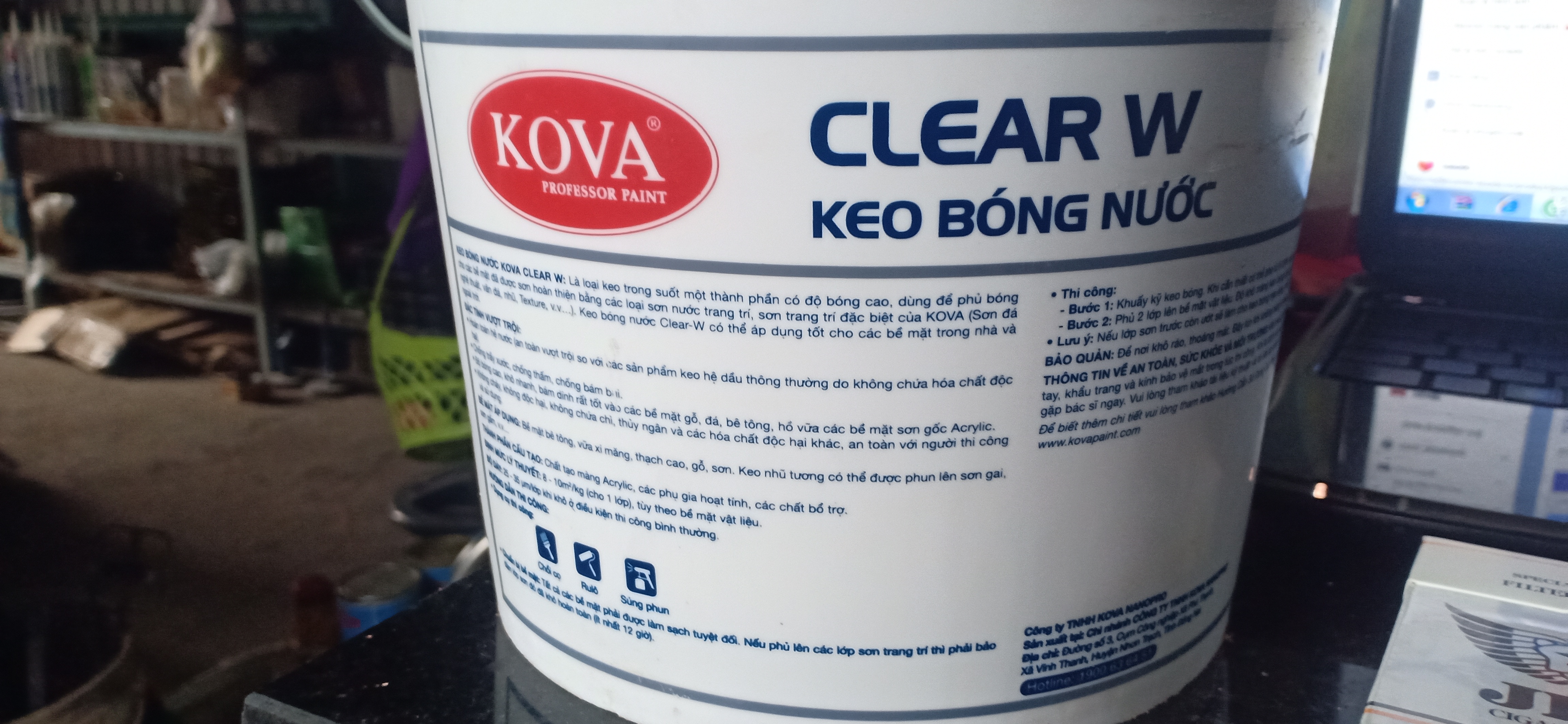 keo bóng nước w KOVA 4k *sơn kova chính hãng*