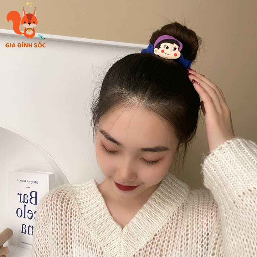 Dây buộc tóc vải hình hoạt hình dễ thương