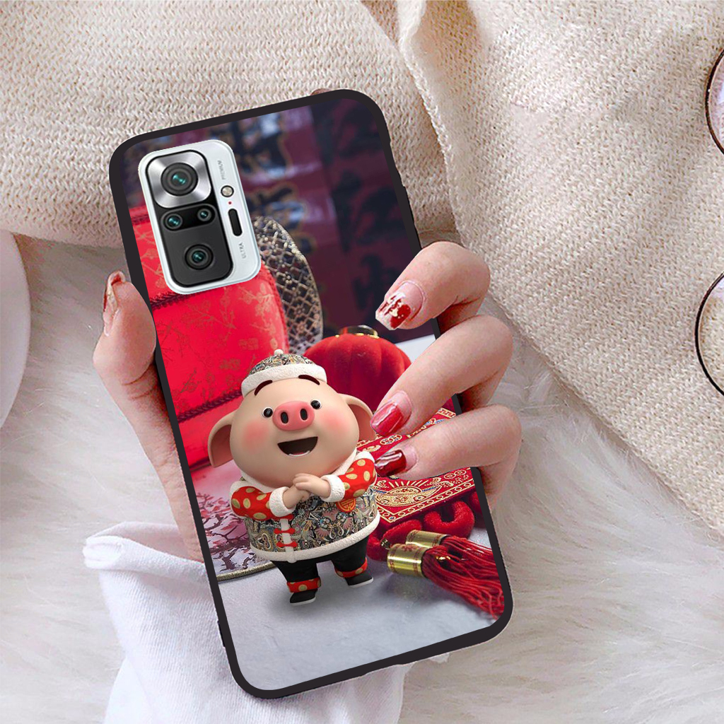 Ốp lưng Xiaomi Redmi Note 10 Pro Max viền dẻo TPU BST Pig Cute