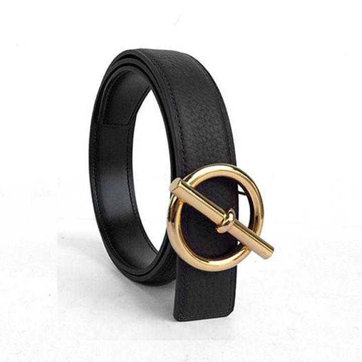 Thắt lưng da nam mặt tròn chéo thời trang