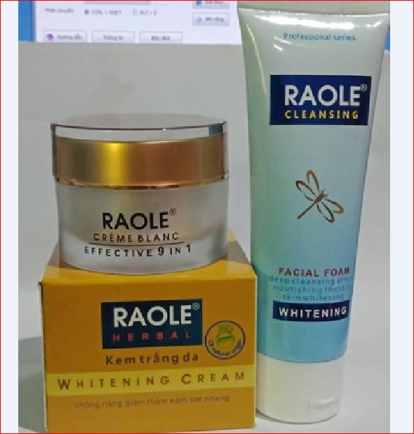 Bộ kem dưỡng da Raole 9 in 1( 1 hộp kem 9 in 1, 1 srm Raole 50ml)