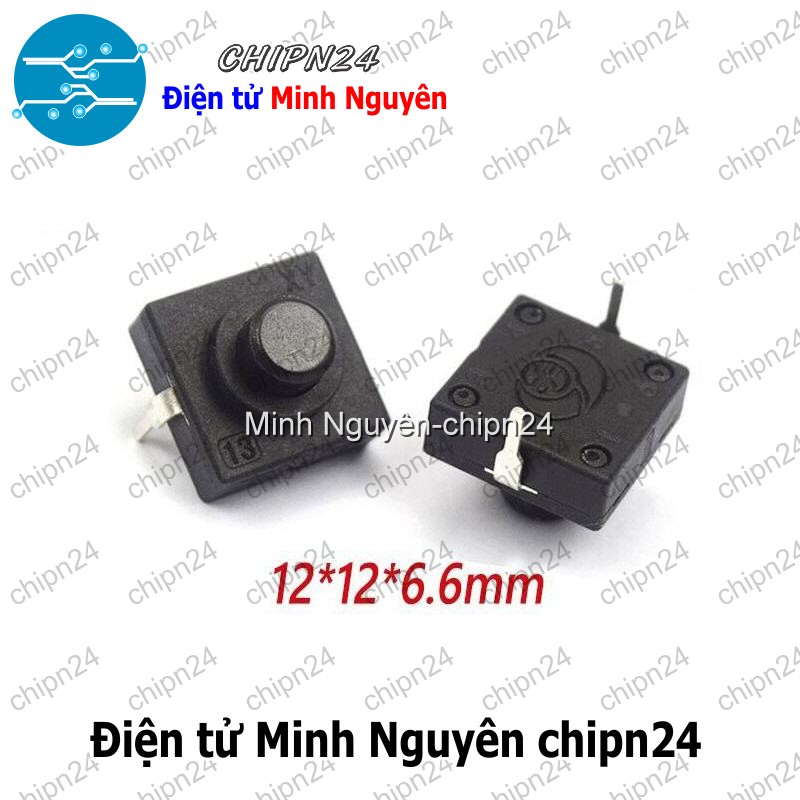 [3 cái] (F103.1) Công tắc đèn pin 2P 112D Đen (12x12mm) - HH004158