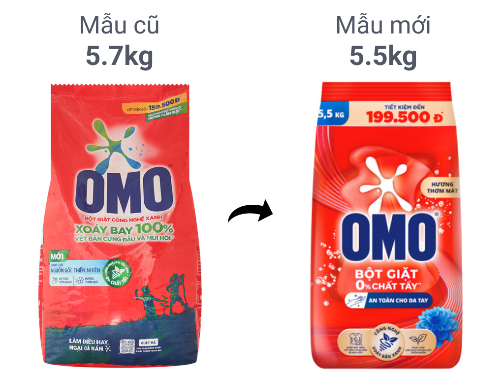 Bột giặt OMO 5.5kg hệ bột thông minh