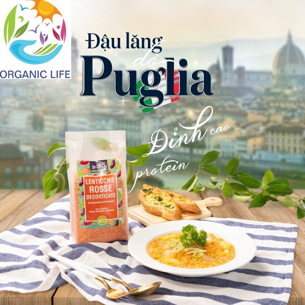 Đậu lăng  hữu cơ Sottolestelle 500g