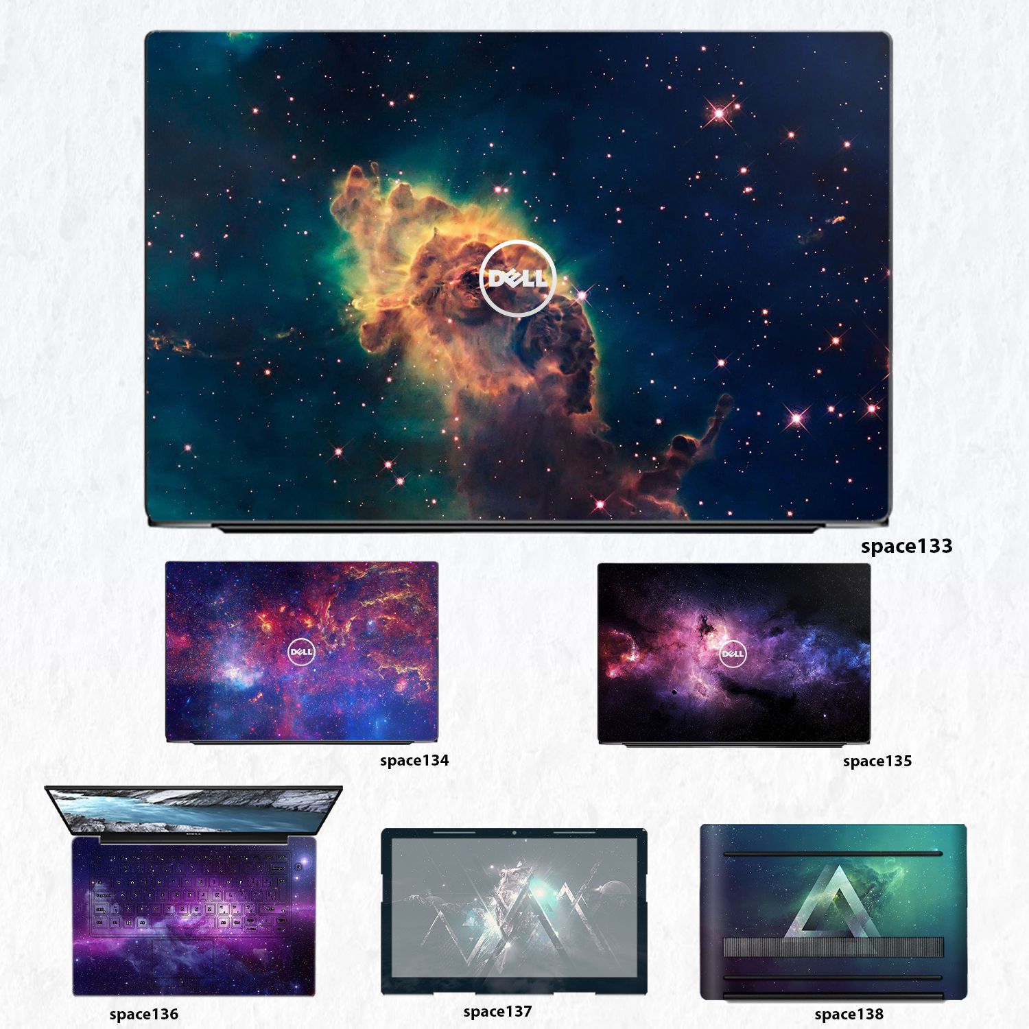 Decal Skin dán Laptop Dell mẫu không gian (inbox mã máy cho shop)