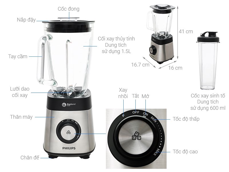 Phụ kiện máy xay Philip HR3573
