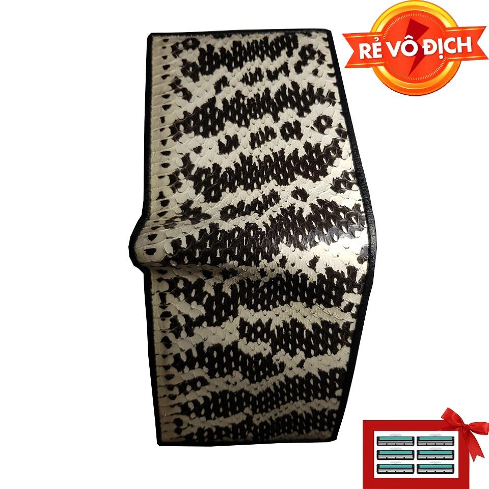 Bóp ví da trăn ruby luxury rls-vdt tặng kèm 6 lưỡi dao cạo râu kép trị giá 60.000 đ