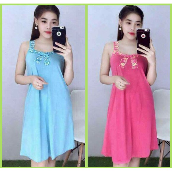 [HCM]Đầm Ngủ Thun Lạnh Mặc Nhà Dễ Thương