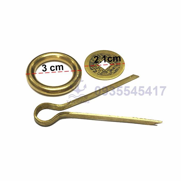 Núm kéo tròn 16 mạ đồng - KT: 3 cm