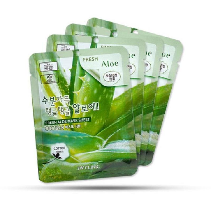 [Rẻ Vô Địch] Combo 10 Mặt nạ dưỡng ẩm dưỡng trắng da chiết xuất từ lô hội 3W Clinic Hàn Quốc
