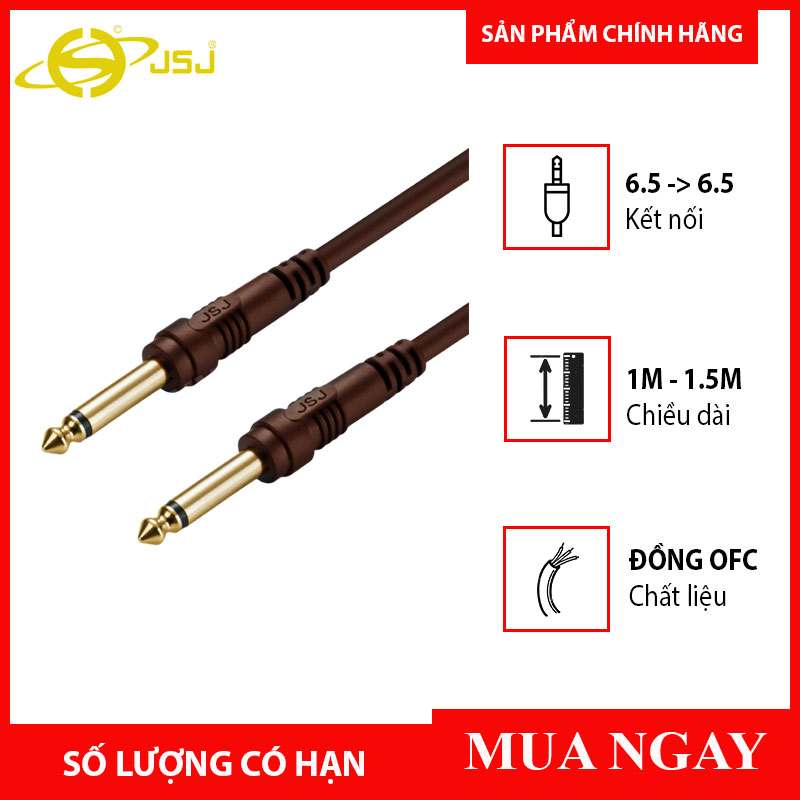 [HCM]Dây 2 Đầu 6 Li ( 6.35 mm )Dài 1m Thẳng JSJ-411 C