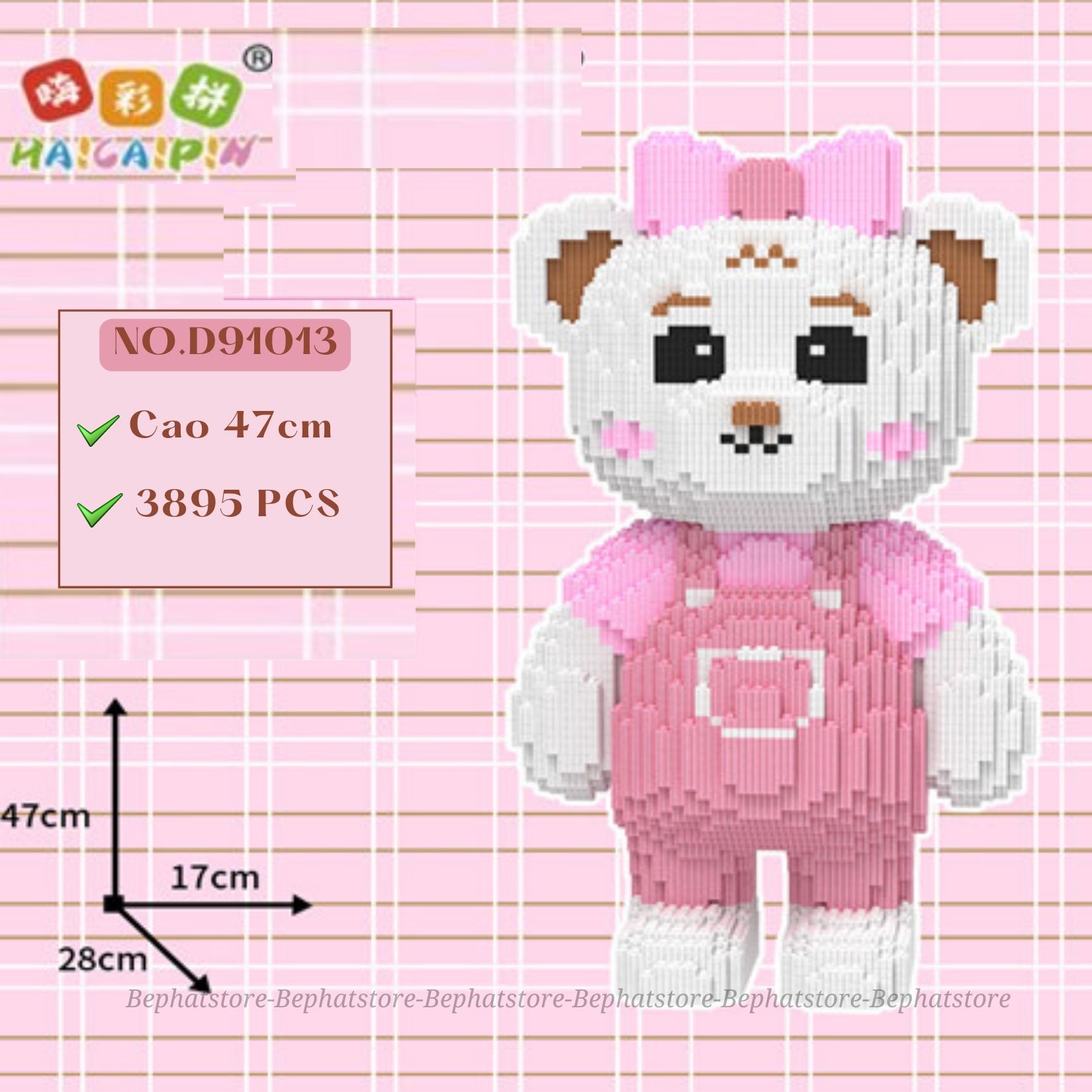 Teddy Bear Đồ Chơi Mô Hình Lắp Ráp Gấu Teddy Size 40cm Cho Bé Trai