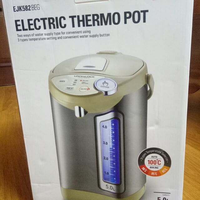 Bình Thủy Điện Lock&Lock EJK582BEG (5L) Bình Thủy Điện Lock&Lock 5 Lít EJK582BEG  Bình thủy điện Lock&Lock EJK582BEG - 5L  Bình thủy điện Lock&Lock Chính Hãng, Giá Rẻ Tháng 9/2022  Bình Thủy Điện Lock&Lock EJK582BEG 5L Bảo Hàng Chính Hãng