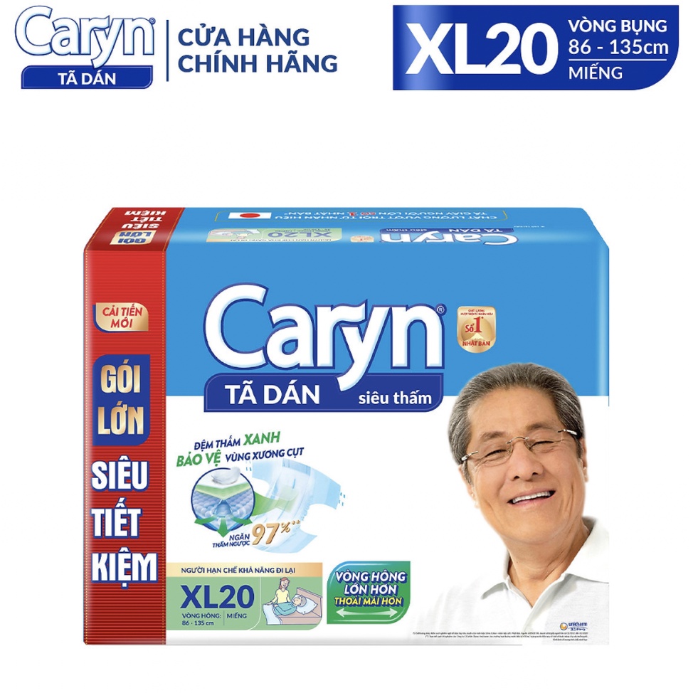 Tã Dán Người Lớn Caryn Siêu Thấm Size XL - 20 Miếng
