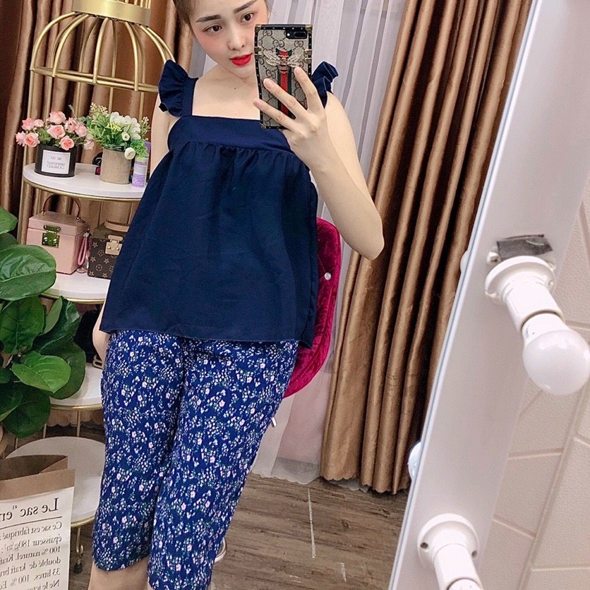 Set Đồ Lửng Bông Áo Trơn Kate Lụa Mềm Đẹp Dưới 49kg