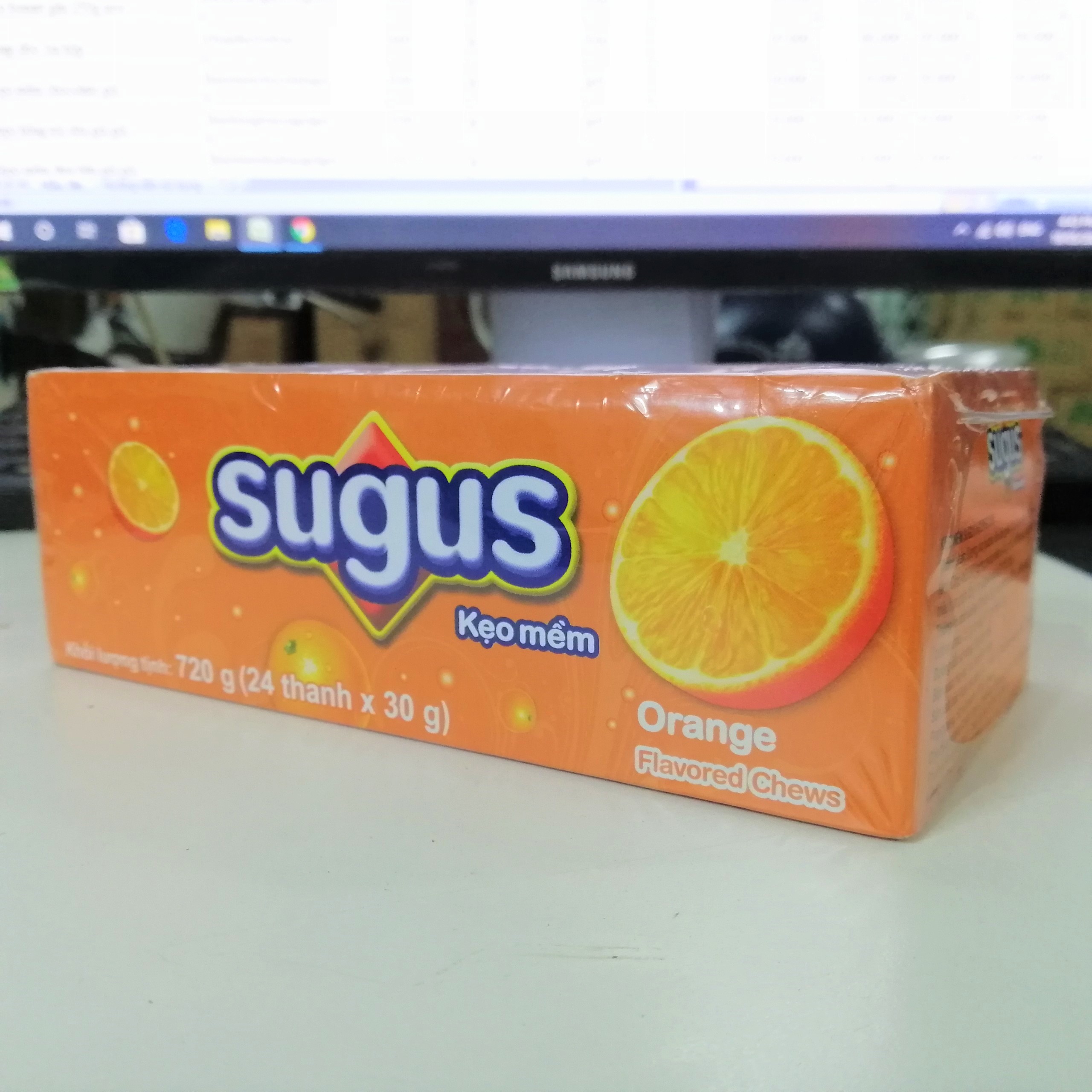 Kẹo Mềm Sugus Hương Vị Cam (Lốc 24 thanh)