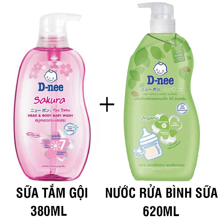 [COMBO CHO BÉ] Tắm gội và Rửa bình sữa DNEE Thái Lan cho bé